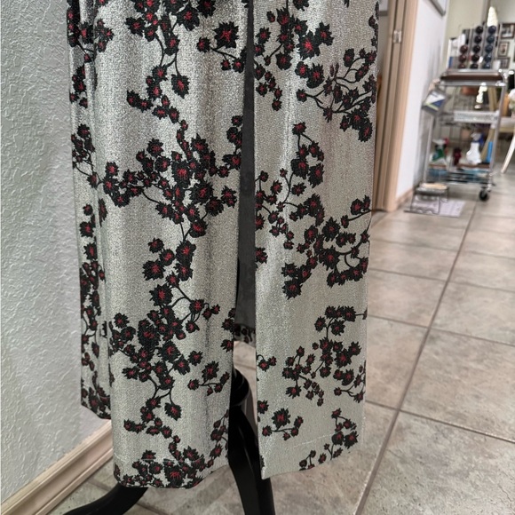 Paco Rabanne Floral Metallic Jerssey Maxi Dress Women's Size 38 US 6 EUC - Picture 13 of 15